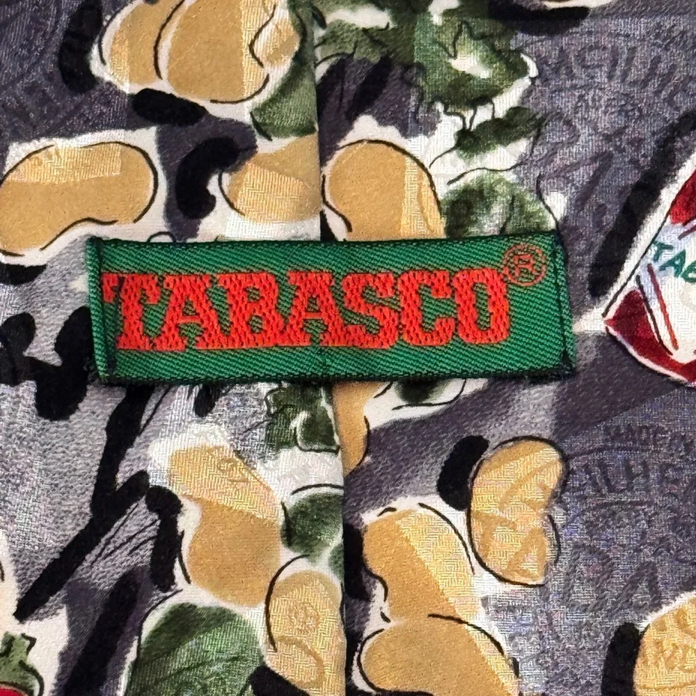 Tabasco Gray and Red 100% silk Tie‎ Vibrant Accessory